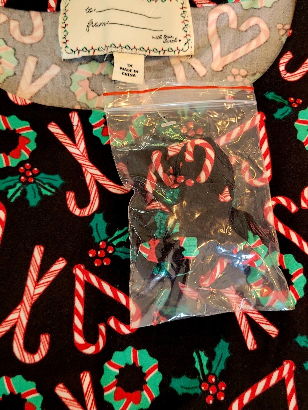 Derek Heart Black Holiday Dress/Shirt With Scrunchie - Picture 4 of 7